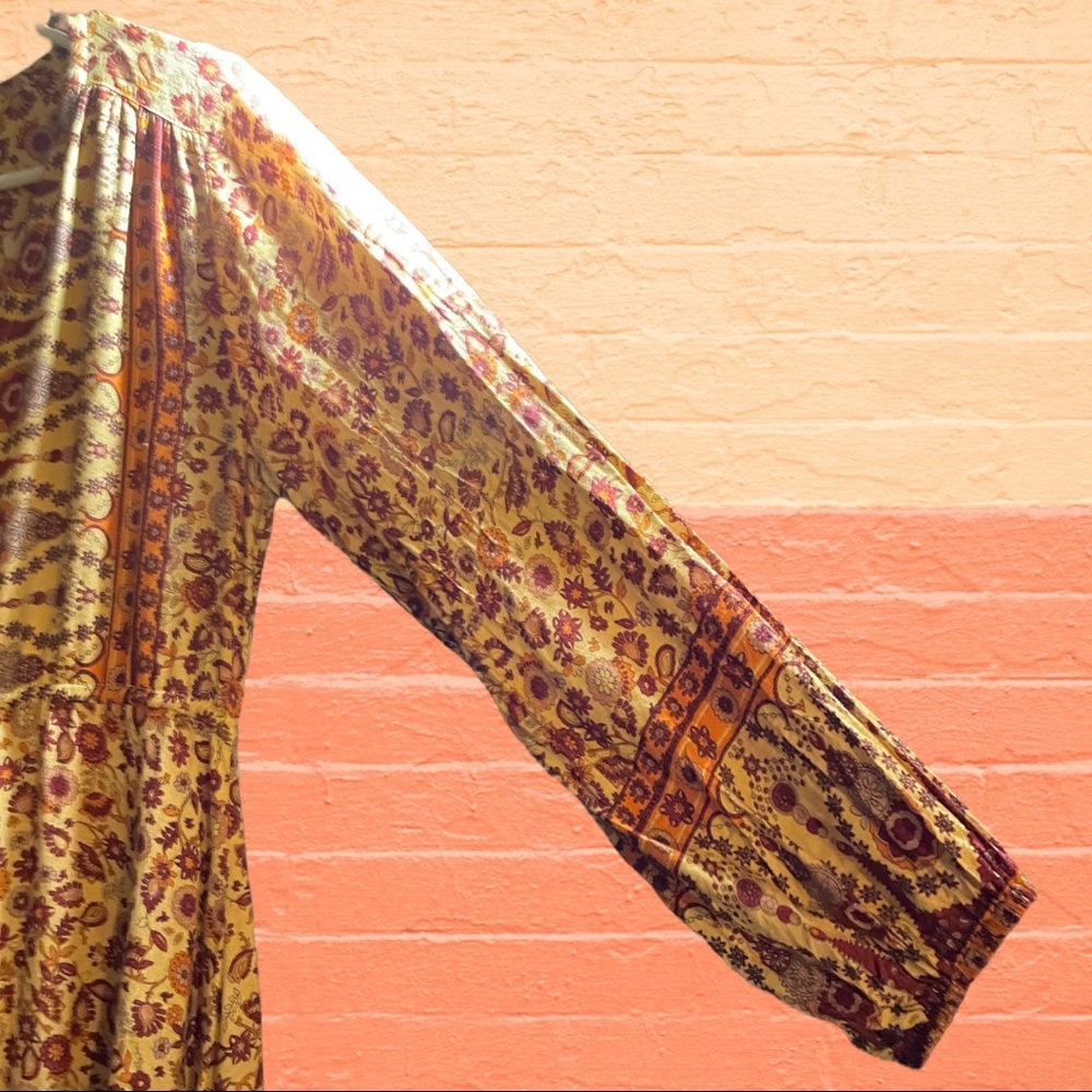 AURA | M | Amber Paisley Peasant Boho Dress EUC - Picture 11 of 16